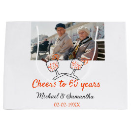 Orange cheers to 60 years anniversary wedding  große geschenktüte