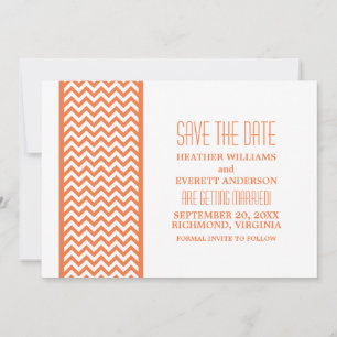 Orange Chevron-Rahmen Save-the-Date-Einladung Einladung