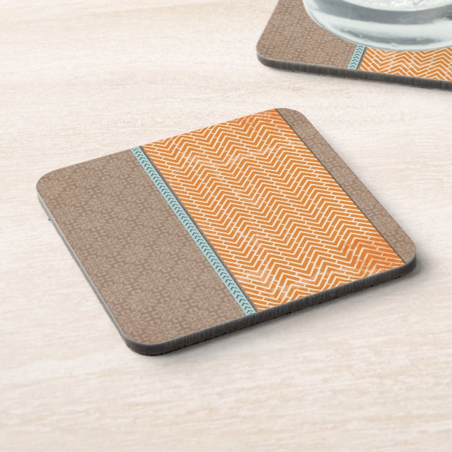 Orange Chevrons Untersetzer (Linke Seite)