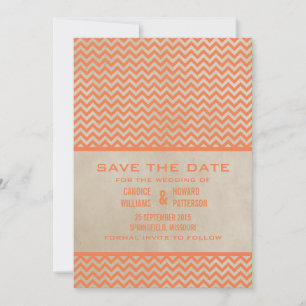 Orange Chic Chevron Save-the-Date-Einladung Save The Date