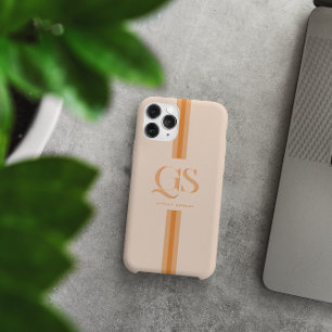 Orange Chic Stripes Monogram Case-Mate iPhone Hülle