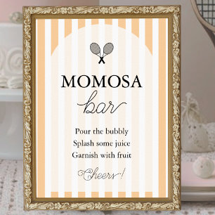 Orange Chic Tennis Baby Dusche Momosa Bar Zeichen Poster