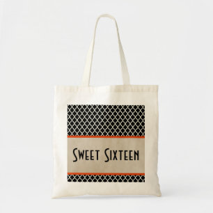 Orange Chic Vierblatt-Muster Süße 16 Tasche