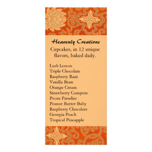 Orange Chinese Brocade Business Werbekarte