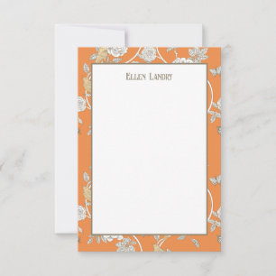 Orange Chinoiserie Blume Dankeskarte