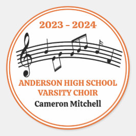 Orange Choir Custom High School Graduation Party Runder Aufkleber