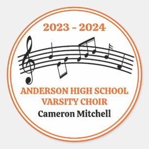 Orange Choir Custom High School Graduation Party Runder Aufkleber
