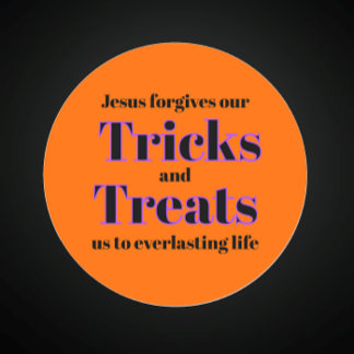 Orange Christlich Gospel Halloween Trick oder Tref Runder Aufkleber