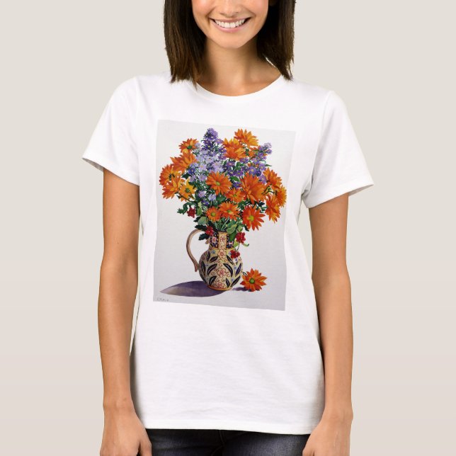 Orange Chrysanthemen T-Shirt (Vorderseite)