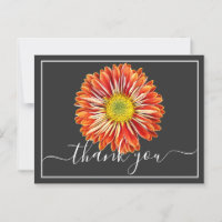 Orange Chrysanthemum Gray Hintergrund Vielen Dank