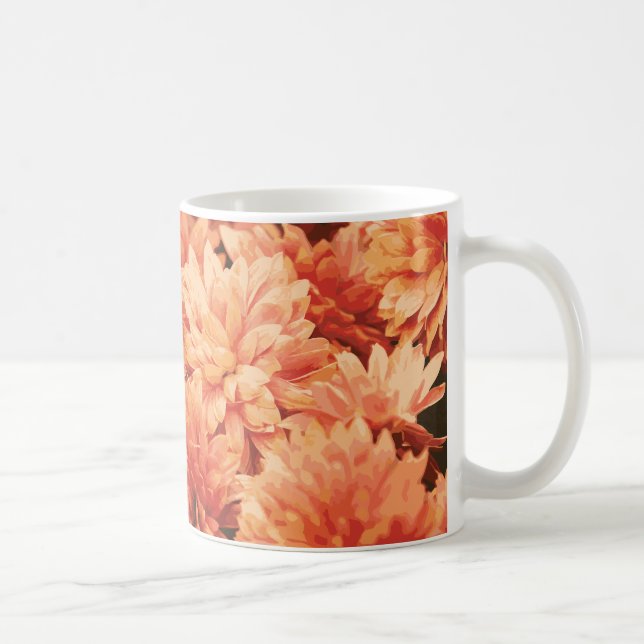 Orange Chrysanthemum Tasse (Rechts)