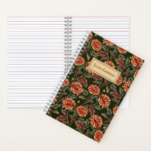 Orange Chrysanthemum Vintag Halloween Notizbuch