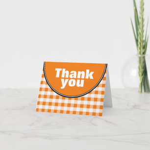 Orange Circle Gingham custom Dankeschön Karte