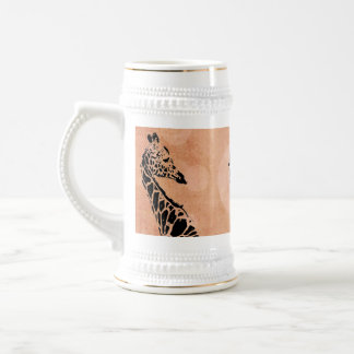 Orange Circles Giraffe ~ Stein Bierglas
