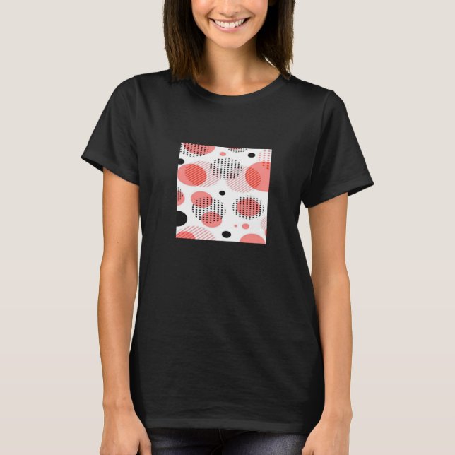 Orange Circles with Black Polka Dots pattern T-Shirt (Vorderseite)