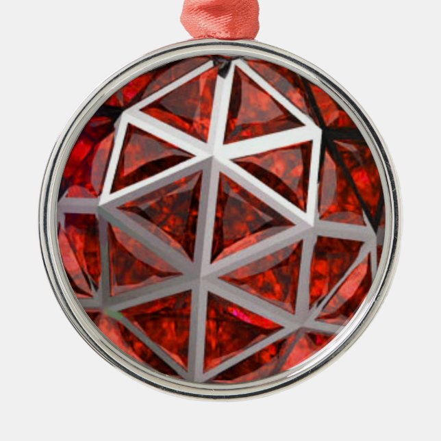 Orange Citrine Sphere Ornament Aus Metall (Vorne)