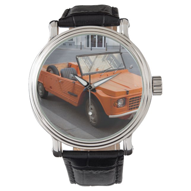 Orange Citroen Mehari Armbanduhr (Vorderseite)