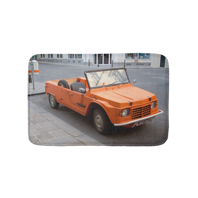 Orange Citroen Mehari Badematte (Vorderseite)