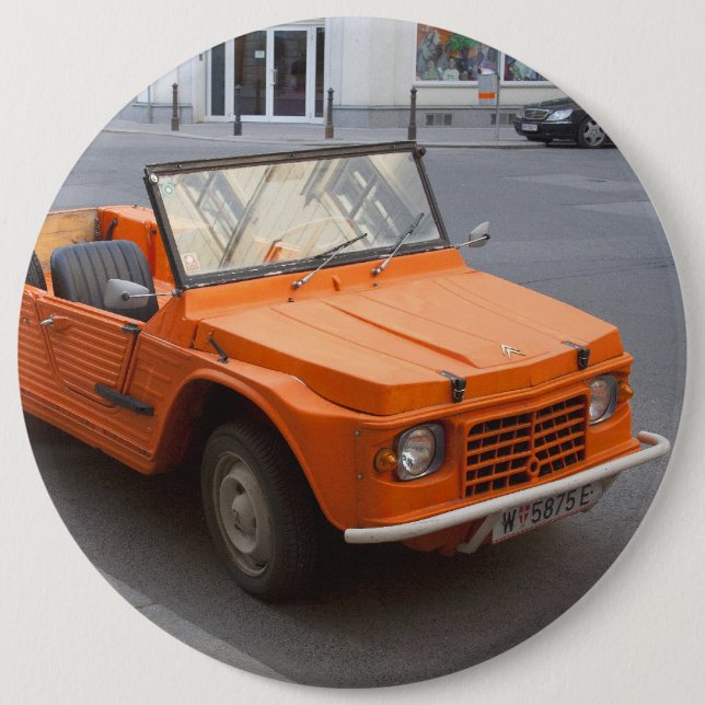 Orange Citroën Mehari Button (Vorderseite)