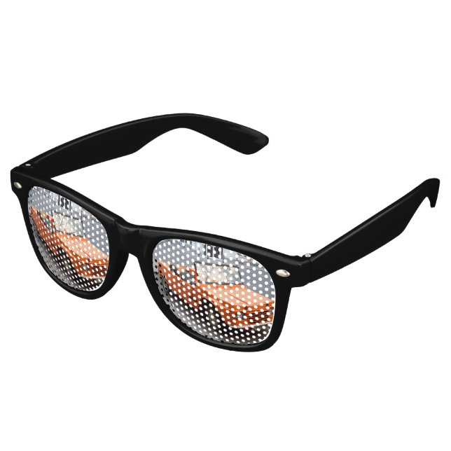 Orange Citroen Mehari Partybrille (Schrägansicht)