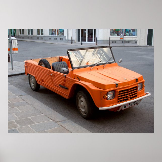 Orange Citroen Mehari Poster (Vorne)