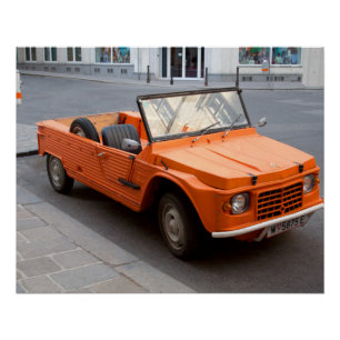 Orange Citroen Mehari Poster