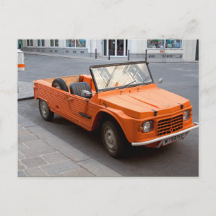 Orange Citroen Mehari Postkarte