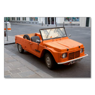 Orange Citroen Mehari Tischnummer