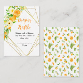 Orange Citrus Baby Duwer Windelwanne Begleitkarte