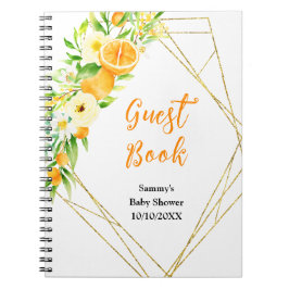 Orange Citrus Baby Showbook Notizblock