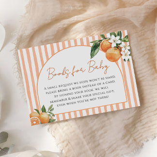 Orange Citrus Baby Shower  Books for Baby Begleitkarte