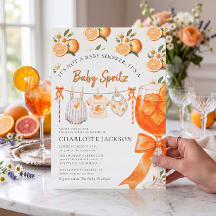Orange Citrus Baby Spritz Babyparty-Einladung Einladung
