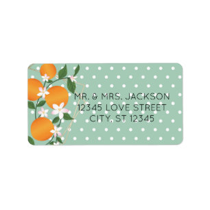 Orange Citrus Blossom Rücksendeadresse Adressaufkleber