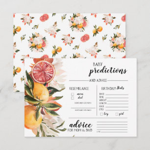 Orange Citrus Botanical   Baby-Ratspiel Einladung