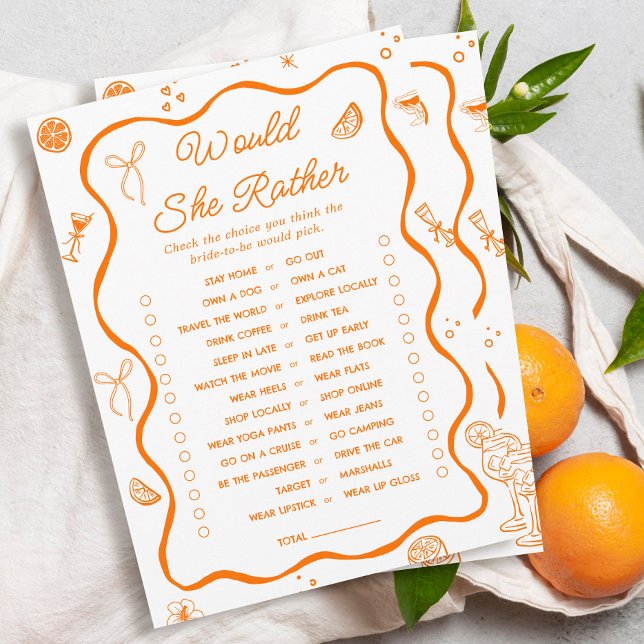 Orange Citrus Brautparty würde eher Karte (Von Creator hochgeladen)