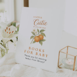 Orange Citrus Bücher für Babydusche Sockelschild