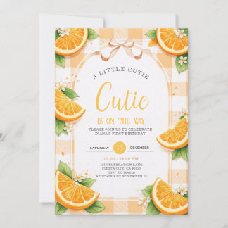 Orange Citrus First Birthday Party Invite Einladung