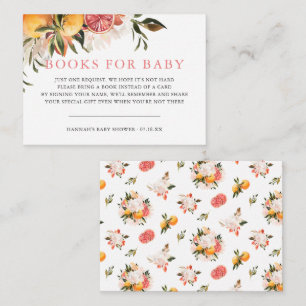 Orange Citrus Floral Botanical   Buchanfrage Begleitkarte