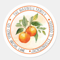 Orange Citrus Frucht Circle Rücksendeadresse