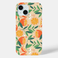 Orange Citrus Frucht Retro Muster