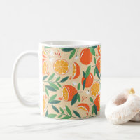 Orange Citrus Frucht Retro Muster