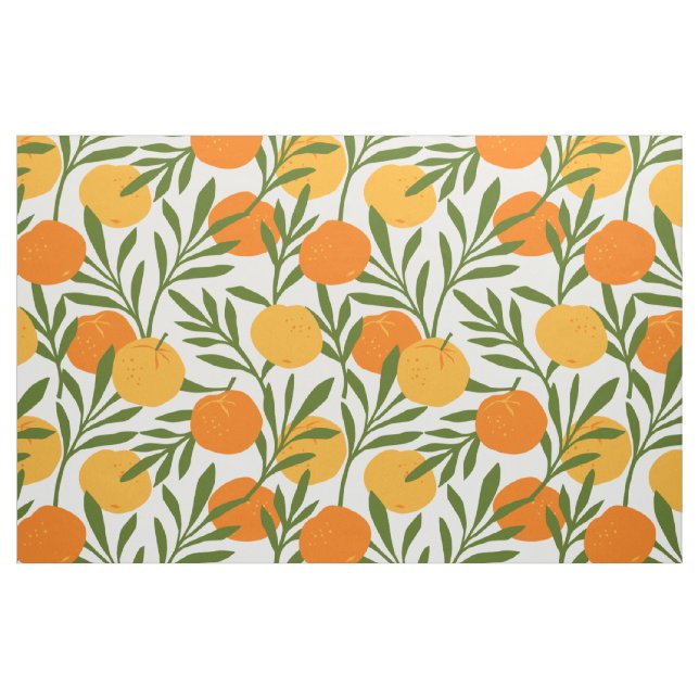 Orange Citrus Fruchtmuster Stoff (Fat Quarter (45,7 x 55,9 cm))