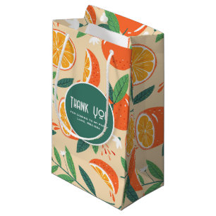 Orange Citrus Fruit Retro Muster Party Vielen Dank Kleine Geschenktüte