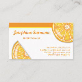 Orange Citrus Fruit Slices Dietitian Nutritionist Visitenkarte