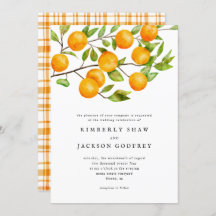 Orange Citrus Hochzeitseinladung