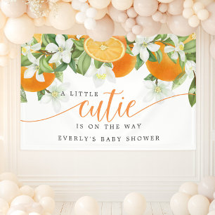Orange Citrus Kleine Süsse auf dem Weg Babydusche Banner