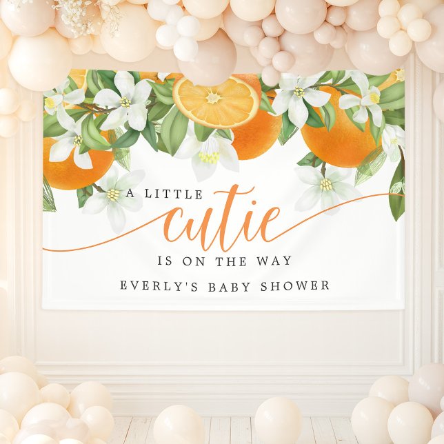 Orange Citrus Kleine Süsse auf dem Weg Babydusche Banner (Von Creator hochgeladen)