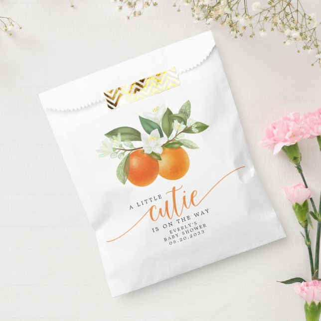 Orange Citrus Kleine Süsse auf dem Weg Babydusche Geschenktütchen (Versiegelt)