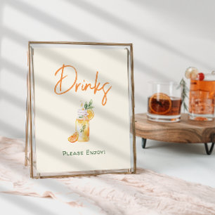 Orange Citrus Kleine Süsse Babydusche Getränke Unt Poster