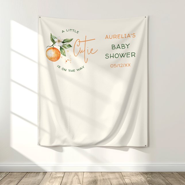 Orange Citrus Kleine Süsse Babydusche Hintergrund Wandteppich (Von Creator hochgeladen)